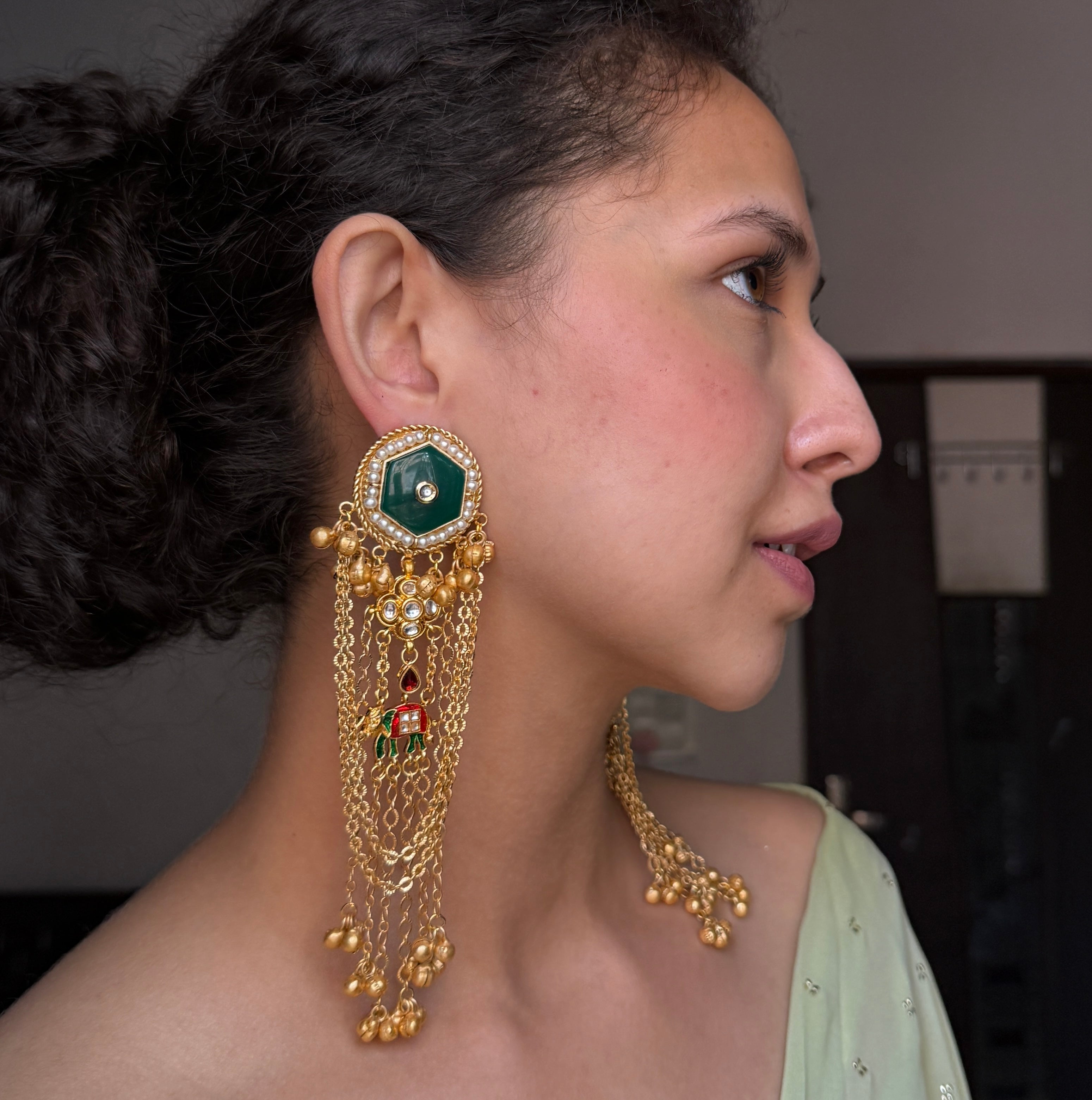 Lashkara Earrings-Emerald